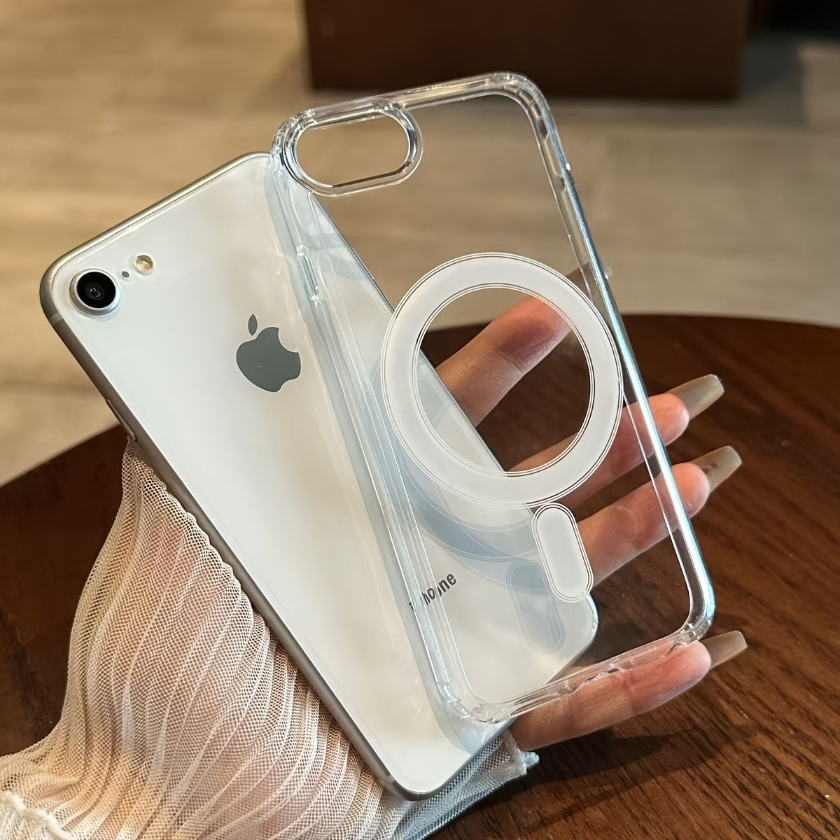 The Transparent Magnetic Phone Case Is Suitable for High-Definition Clarity And Does Not Interfere with The Screen Protector for Iphone Models X to 16 Series, Featuring a Hard Back And Soft Edges.