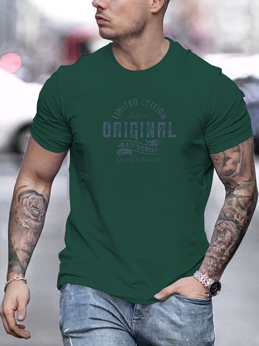 Men'S ORIGINAL Graphic T-Shirt - Lightweight Summer Tee with Bold Lettering, Regular Fit Casual Shirt for Everyday & Formal Outfits - Breathable Everyday Essential, Versatile Clothing, Modern Look, Comfortable Material, Short Sleeve Top, Young Adults