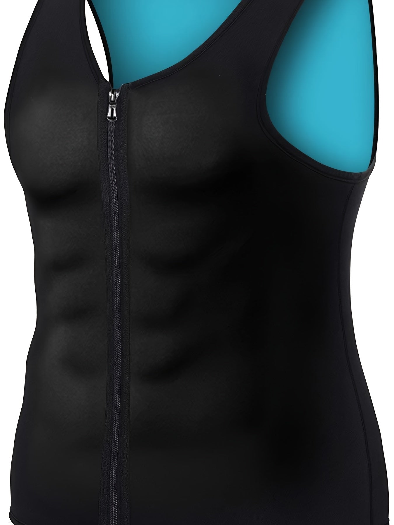 Men'S Plus Size Slimming Waist Trainer Vest - Adjustable Neoprene Chest & Abdominal Support, Breathable Sleeveless Design for Gym, Training, and Casual Wear, Black, Workout Clothes, Sleek Sporty Look, Comfortable Fit, Men Waistcoat With Button Hole, Men B